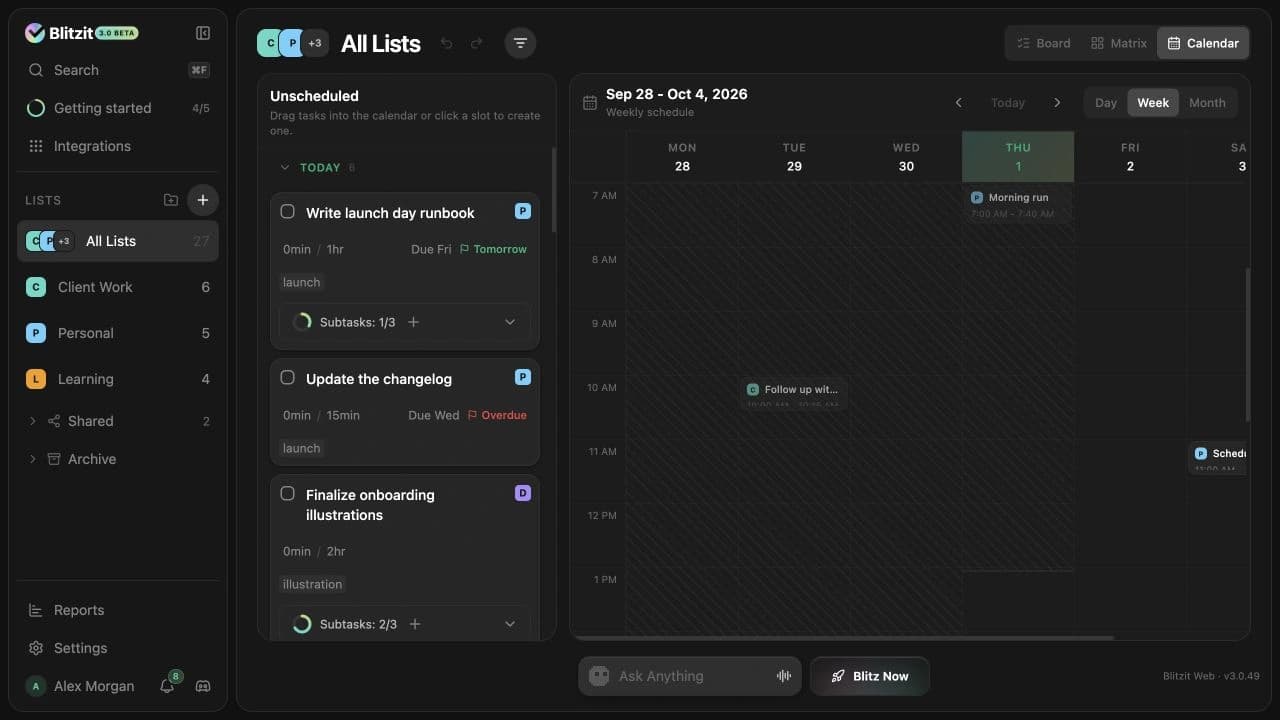 Tasks have a place in time