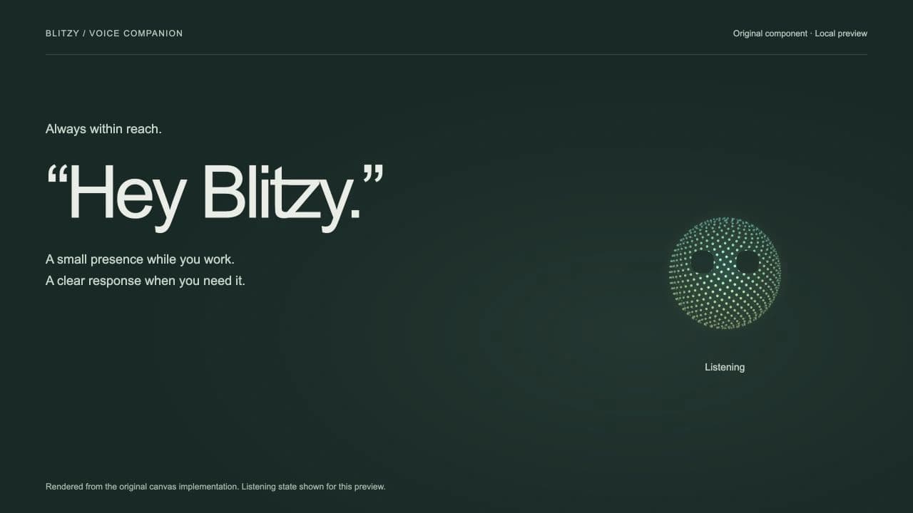 Blitzy’s real canvas orb