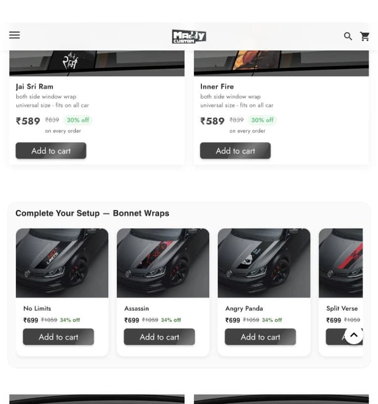 Related products, in the buying journey