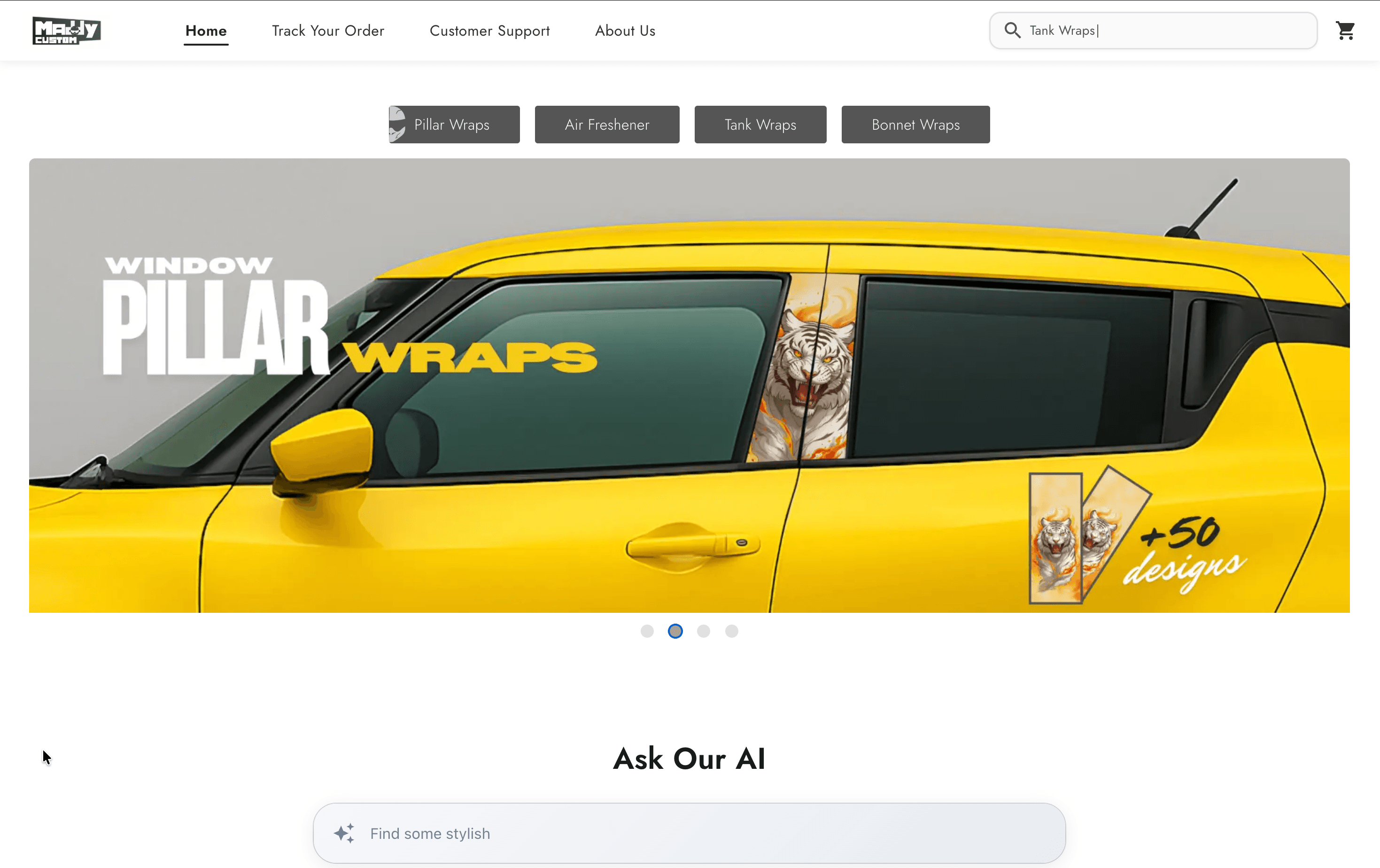 MaddyCustom — E-commerce for vehicle customization